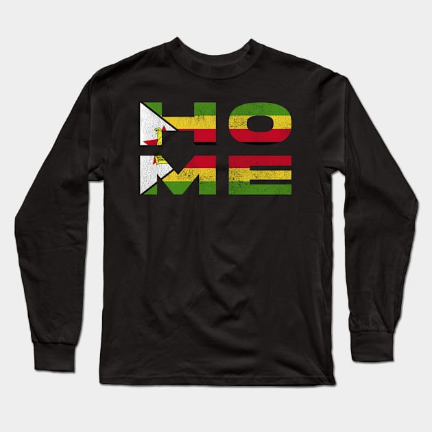 Home Zimbabwe Flag Zimbabwean Long Sleeve T-Shirt by BramCrye